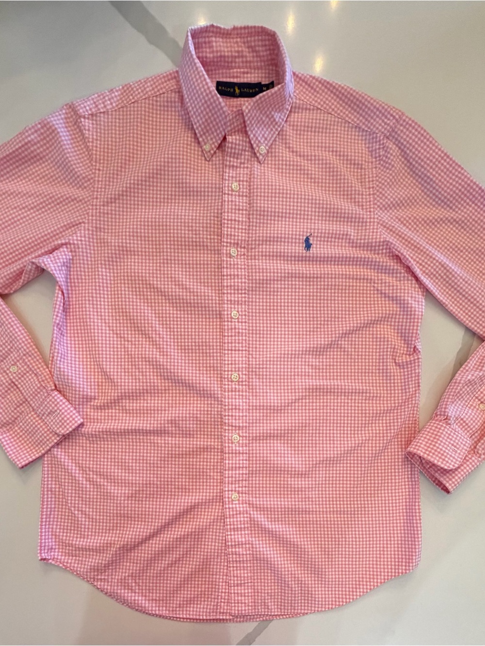 Ralph Lauren Pink Gingham Button-Down Oxford Shirt